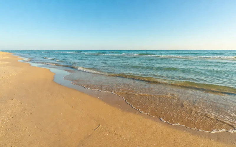 Sea of Azov sandy beach Ukraine