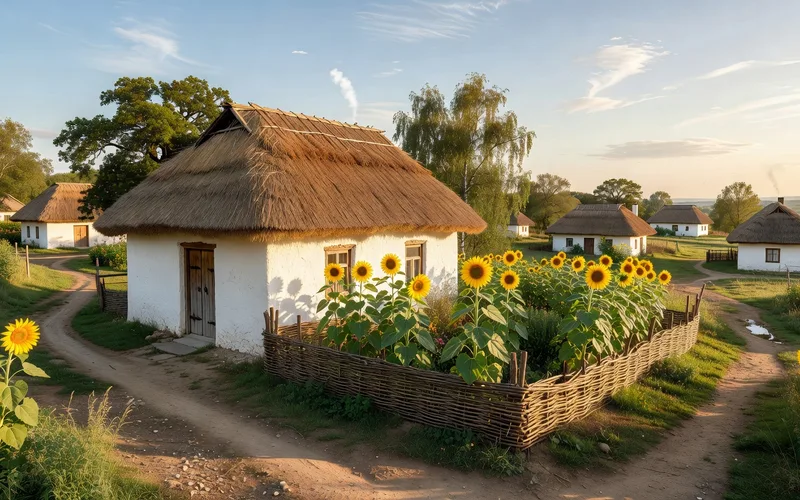 Traditional Ukrainian village near Kiev