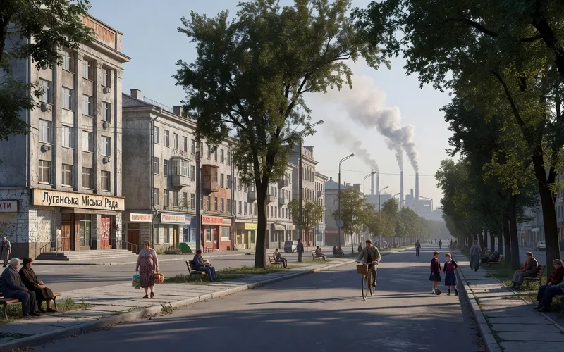 Luhansk city center pre-war view