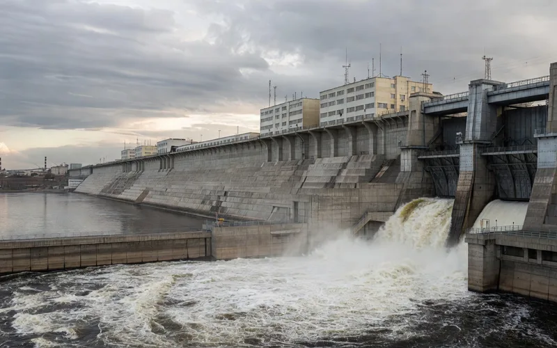 Zaporizhzhia hydroelectric dam on Dnieper river